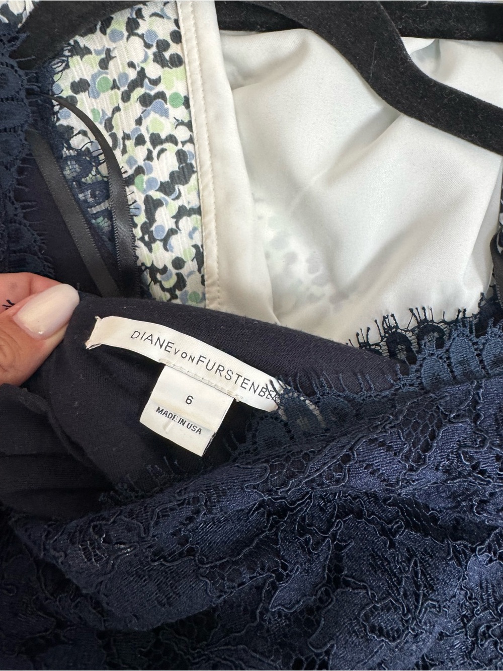 Diane von Furstenberg Navy Blue Lace Dress